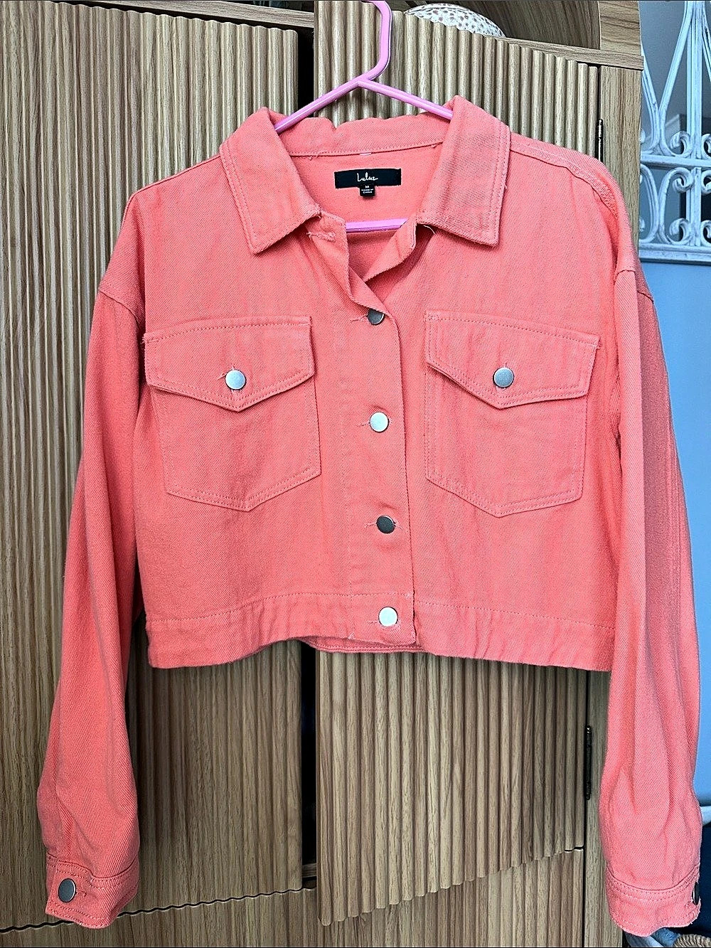 lulus Cotton Jacket in Orange Size Medium Like New
